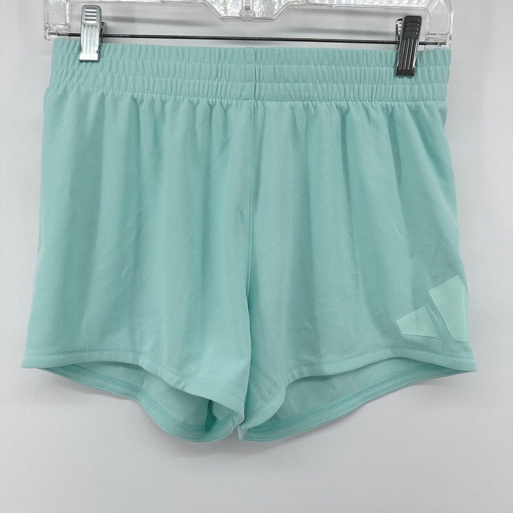 Adidas Girls No Side Seam Shorts Semi Flash Aqua AH10398 Size L 14